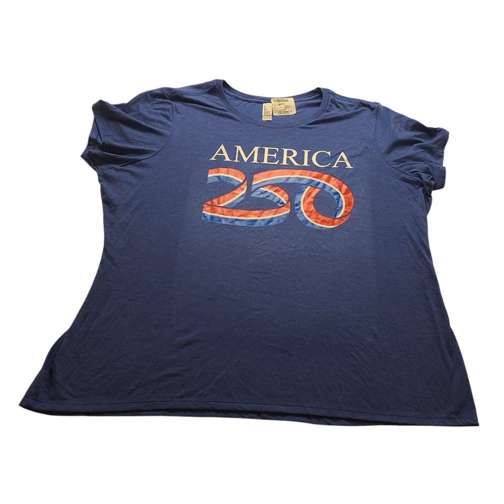 District‎ Perfect Tri Tee America 250 Royal Heather Blue T-Shirt Men's 4XL NWOT